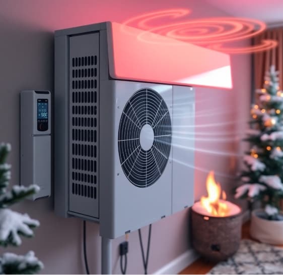 Outdoor unit operating in winter